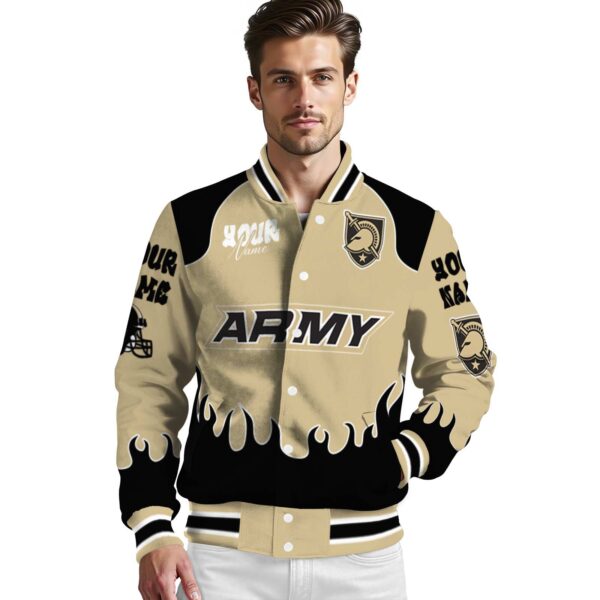 custom army black knights fire graphic gold jacket high quality