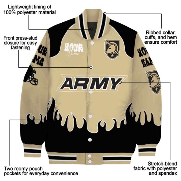 custom army black knights fire graphic gold jacket new arrival