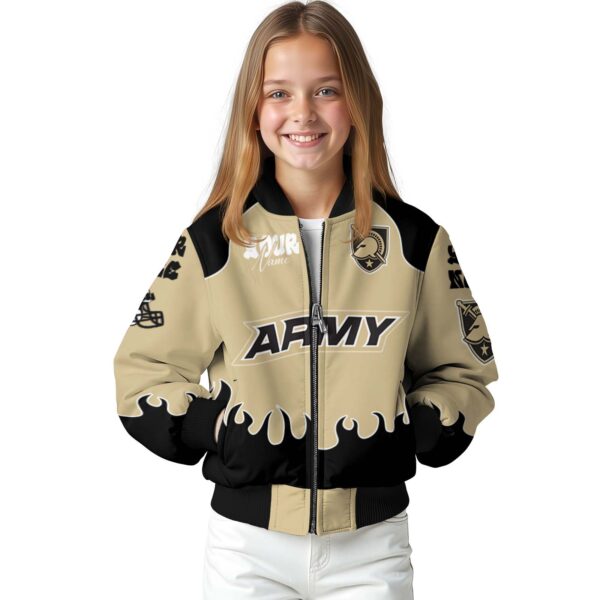 custom army black knights fire graphic gold jacket top rated