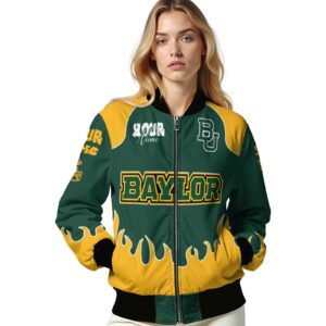 custom baylor bears fire graphic green jacket latest model