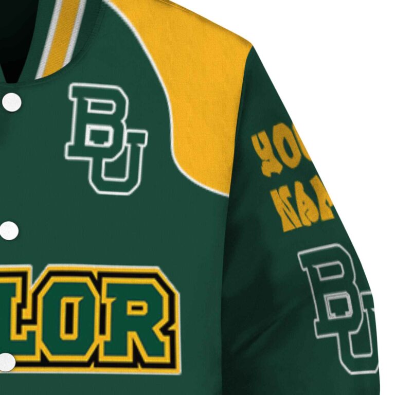 custom baylor bears fire graphic green jacket premium grade