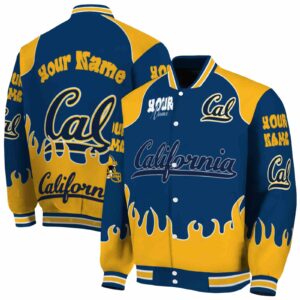custom california golden bears fire graphic blue jacket fashion forward