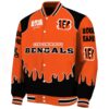 custom cincinnati bengals fire graphic orange jacket best selling