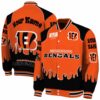 custom cincinnati bengals fire graphic orange jacket fashion forward