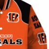 custom cincinnati bengals fire graphic orange jacket premium grade