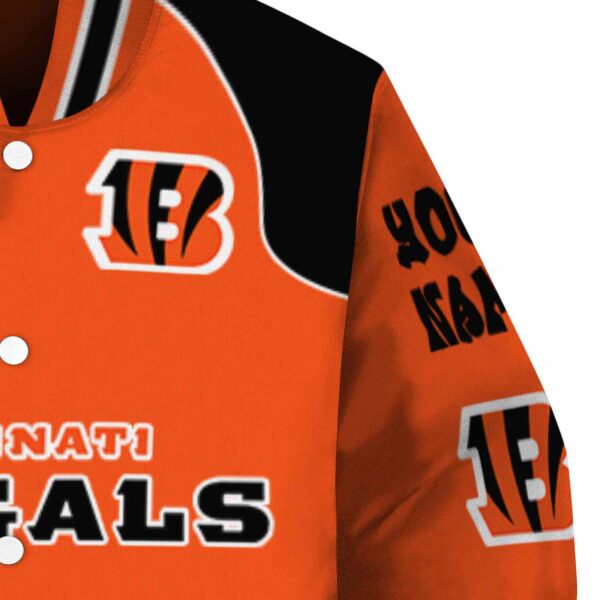 custom cincinnati bengals fire graphic orange jacket premium grade