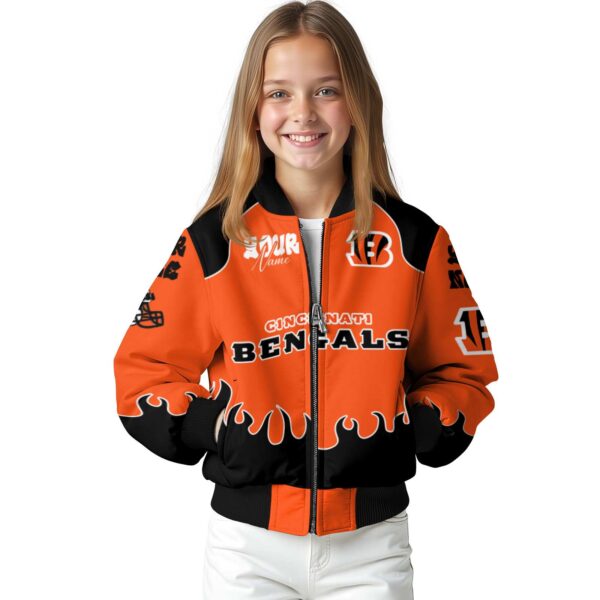 custom cincinnati bengals fire graphic orange jacket top rated