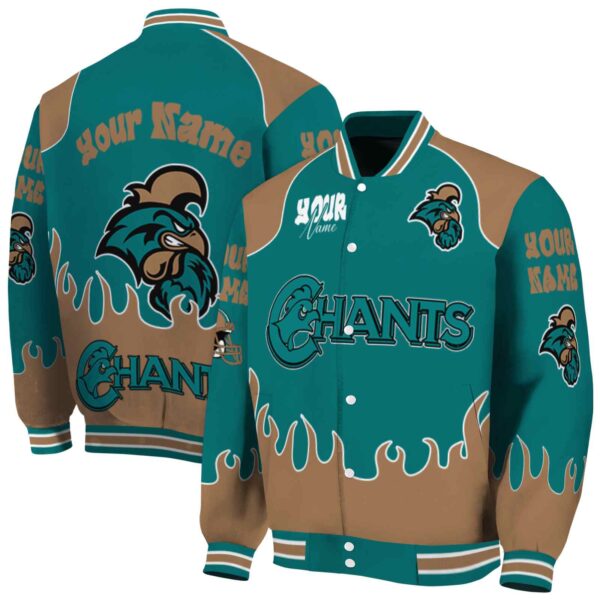custom coastal carolina chanticleers fire graphic green jacket fashion forward