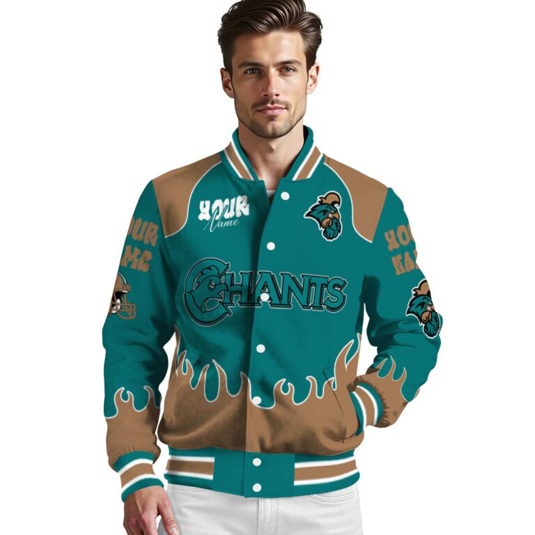 custom coastal carolina chanticleers fire graphic green jacket high quality