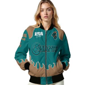 custom coastal carolina chanticleers fire graphic green jacket latest model