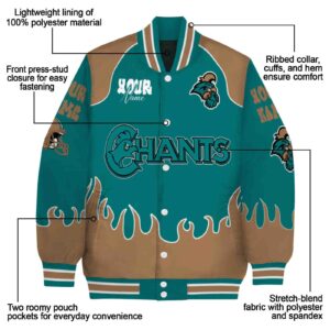 custom coastal carolina chanticleers fire graphic green jacket new arrival