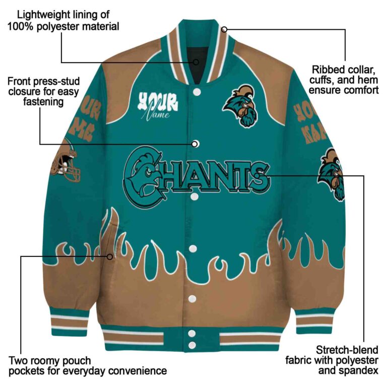 custom coastal carolina chanticleers fire graphic green jacket new arrival