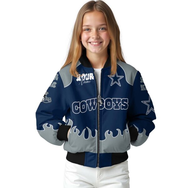 custom dallas cowboys fire graphic blue jacket top rated