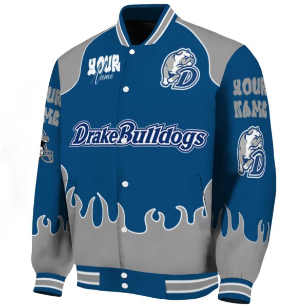 custom drake bulldogs fire graphic blue jacket best selling
