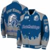 custom drake bulldogs fire graphic blue jacket fashion forward
