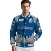 custom drake bulldogs fire graphic blue jacket high quality