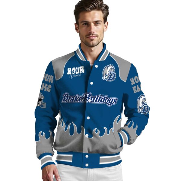custom drake bulldogs fire graphic blue jacket high quality