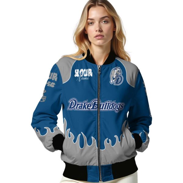 custom drake bulldogs fire graphic blue jacket latest model