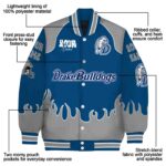 custom drake bulldogs fire graphic blue jacket best selling