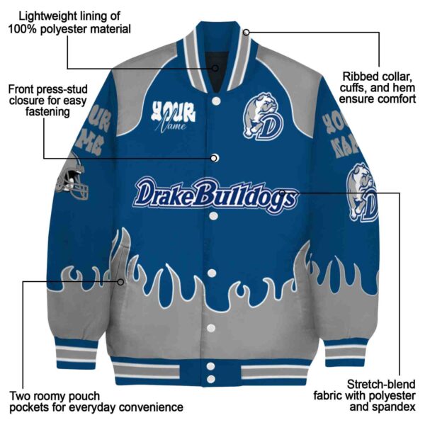 custom drake bulldogs fire graphic blue jacket new arrival