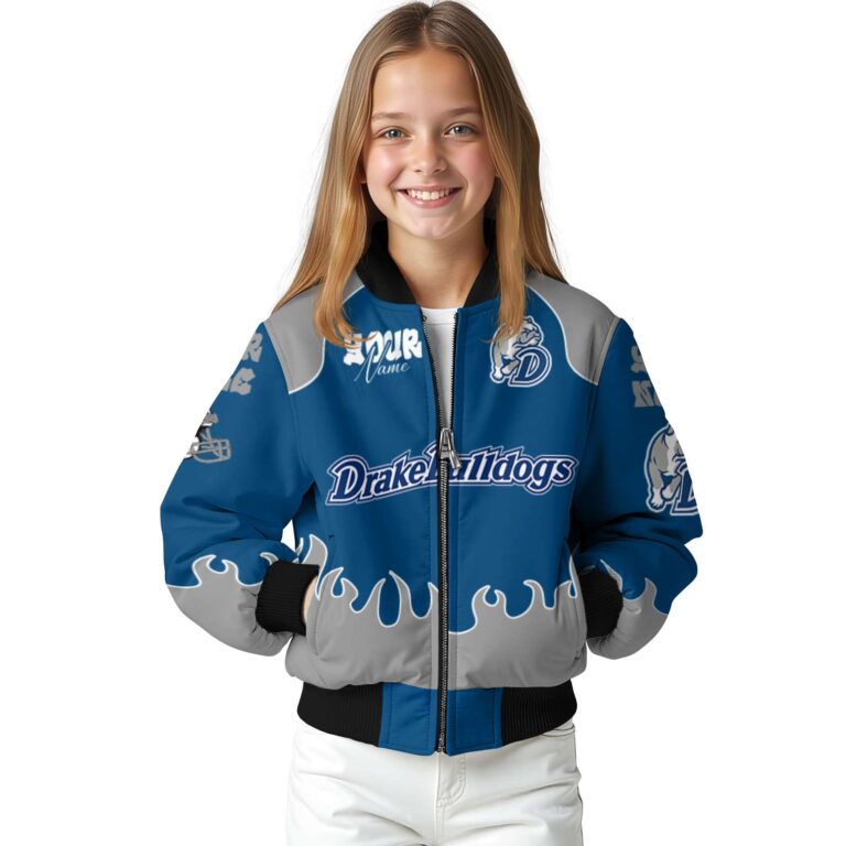 custom drake bulldogs fire graphic blue jacket top rated