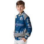 custom drake bulldogs fire graphic blue jacket best selling