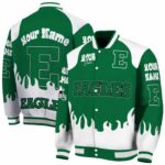 custom eastern michigan eagles fire graphic green jacket best selling