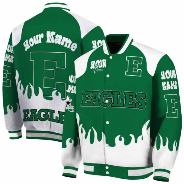custom eastern michigan eagles fire graphic green jacket fashion forward