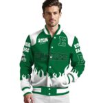 custom eastern michigan eagles fire graphic green jacket best selling