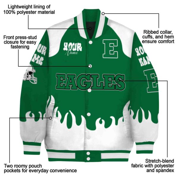 custom eastern michigan eagles fire graphic green jacket new arrival