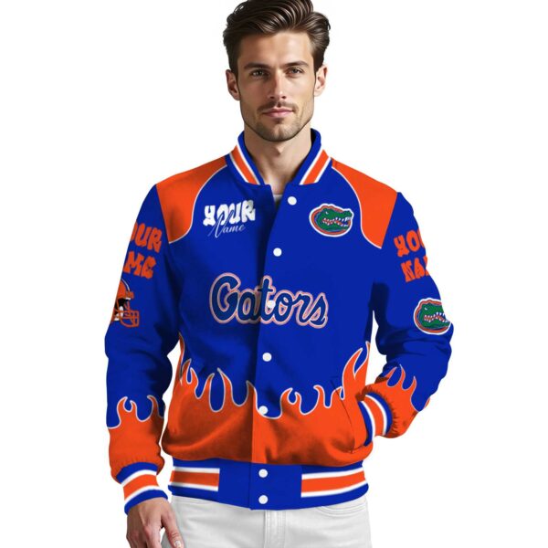 custom florida gators fire graphic blue jacket high quality