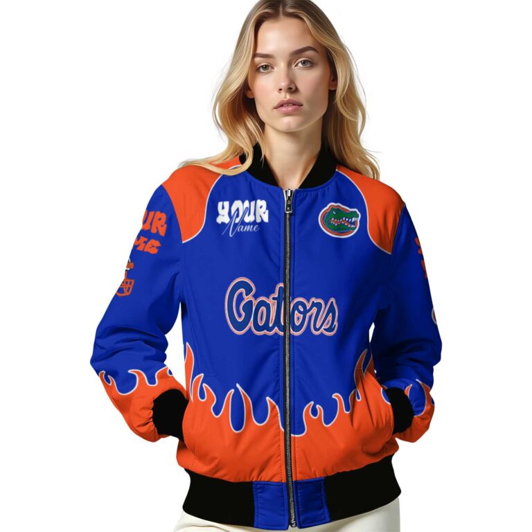 custom florida gators fire graphic blue jacket latest model