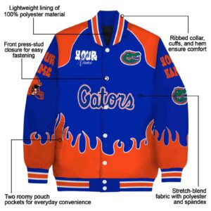 custom florida gators fire graphic blue jacket new arrival