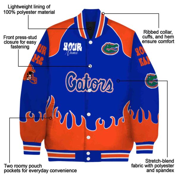 custom florida gators fire graphic blue jacket new arrival