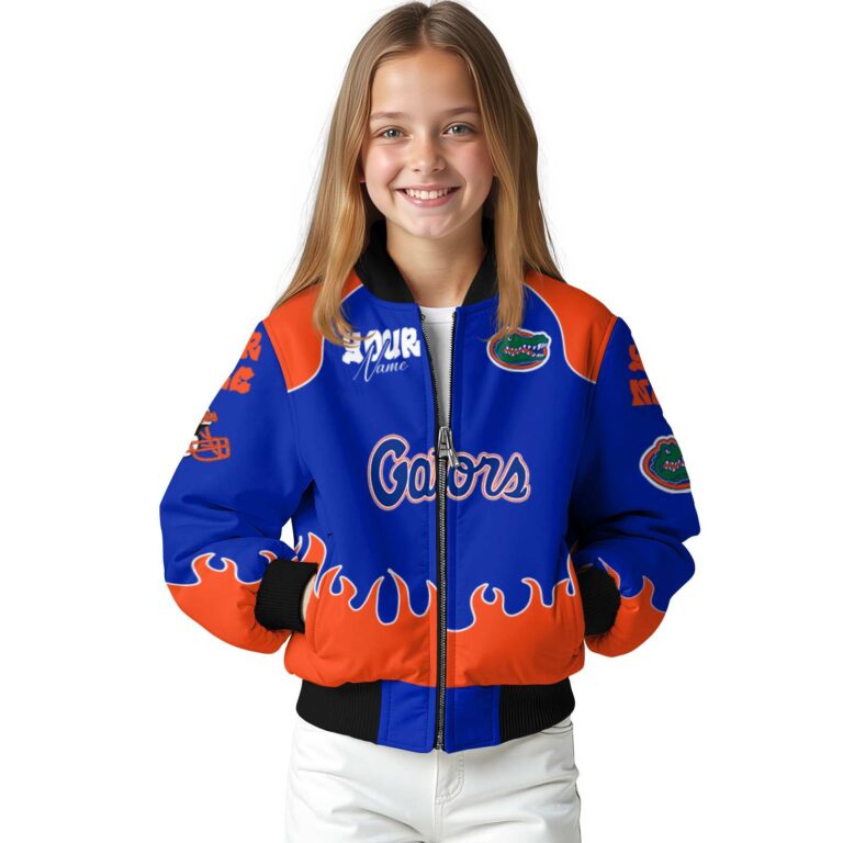 custom florida gators fire graphic blue jacket top rated