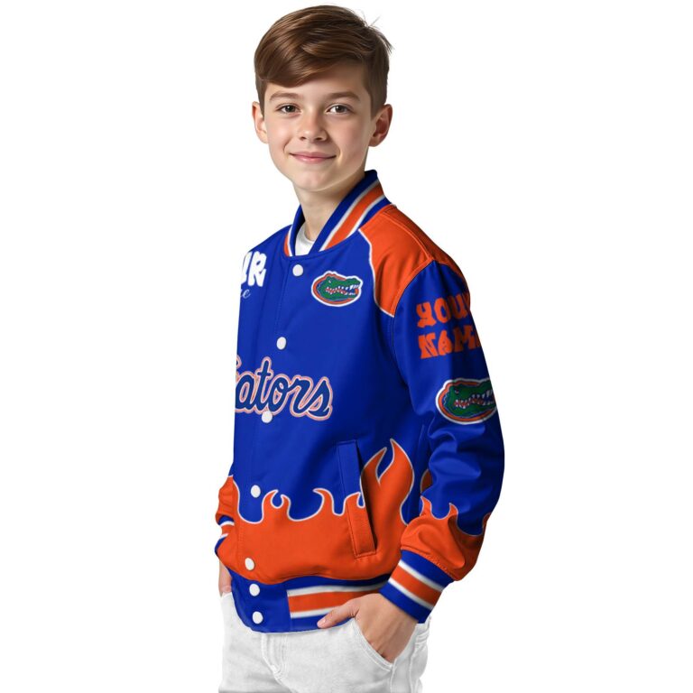 custom florida gators fire graphic blue jacket trendy