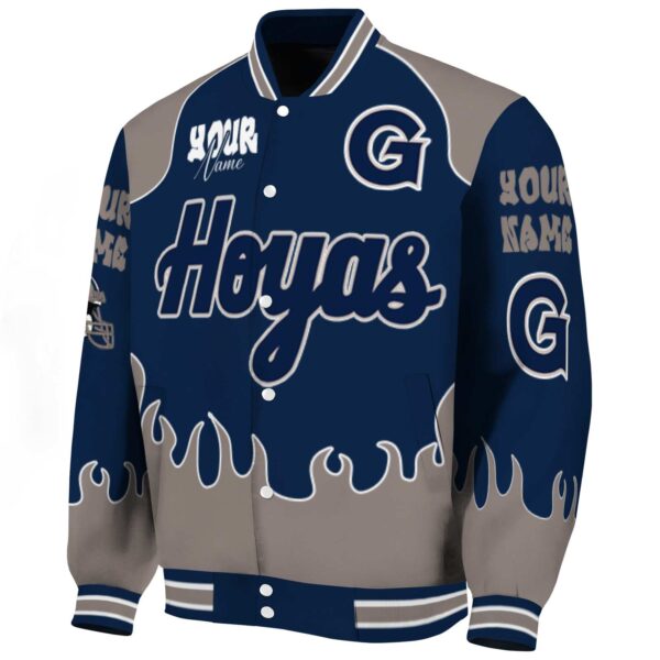 custom georgetown hoyas fire graphic blue jacket best selling