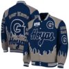 custom georgetown hoyas fire graphic blue jacket fashion forward