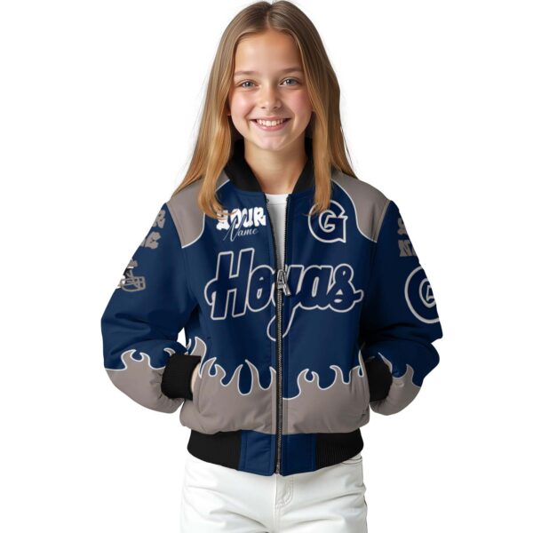 custom georgetown hoyas fire graphic blue jacket top rated
