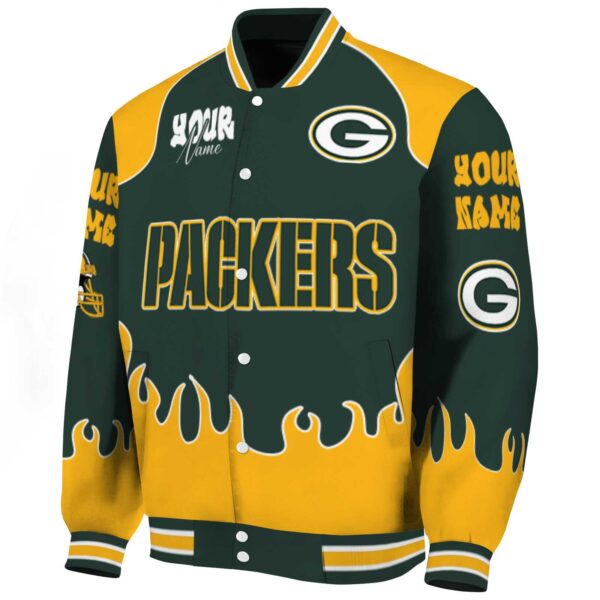 custom green bay packers fire graphic green jacket best selling