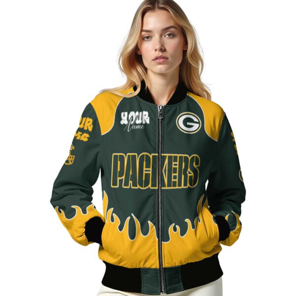custom green bay packers fire graphic green jacket latest model