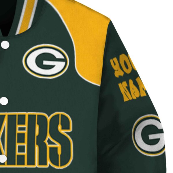 custom green bay packers fire graphic green jacket premium grade