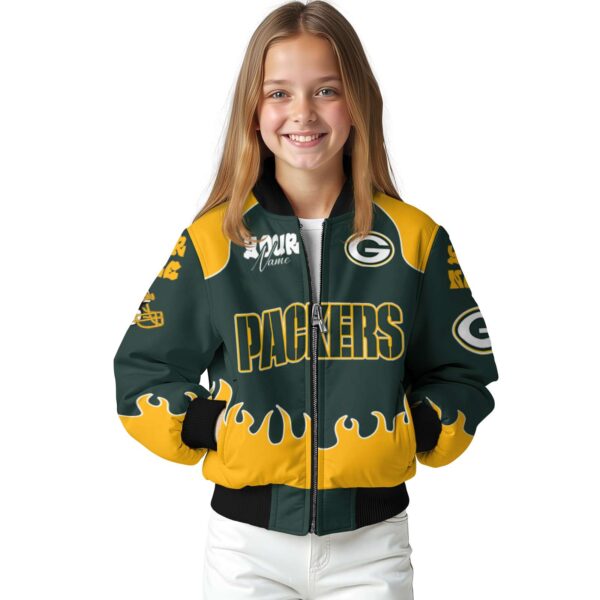 custom green bay packers fire graphic green jacket top rated