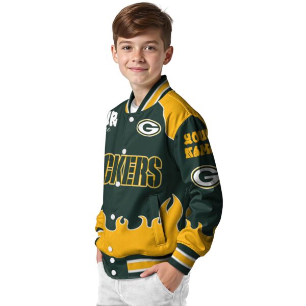 custom green bay packers fire graphic green jacket trendy