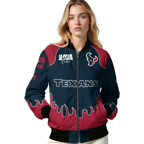 custom houston texans fire graphic blue jacket latest model
