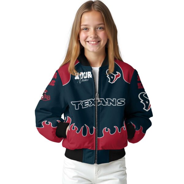 custom houston texans fire graphic blue jacket top rated