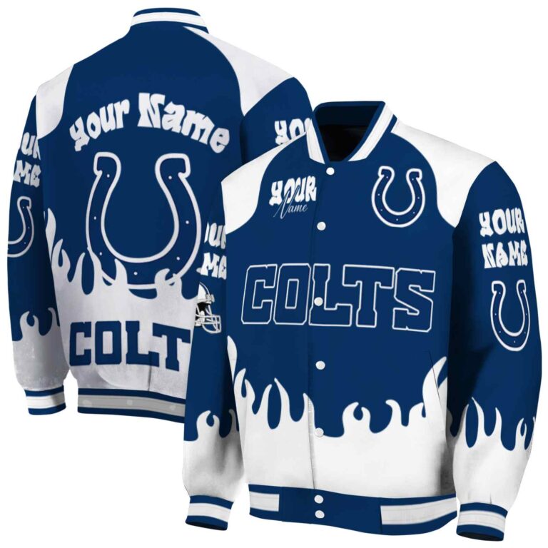custom indianapolis colts fire graphic blue jacket fashion forward