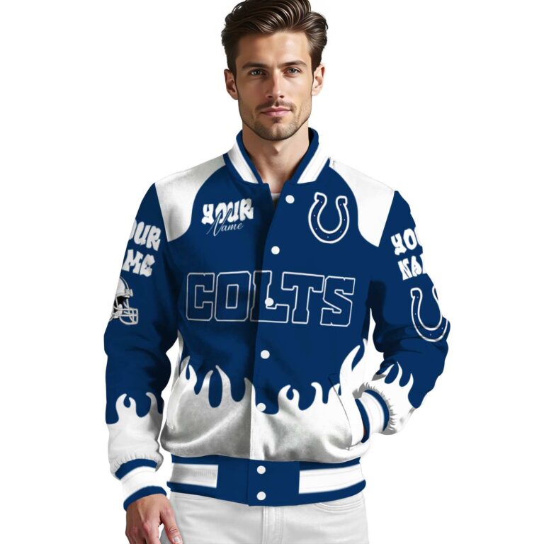 custom indianapolis colts fire graphic blue jacket high quality