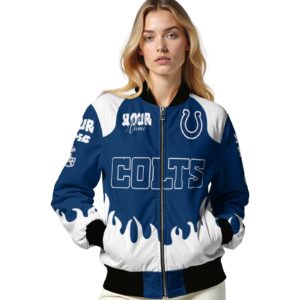 custom indianapolis colts fire graphic blue jacket latest model