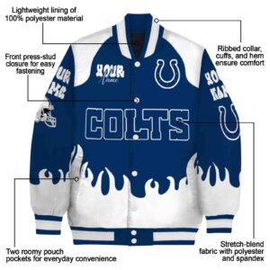 custom indianapolis colts fire graphic blue jacket new arrival